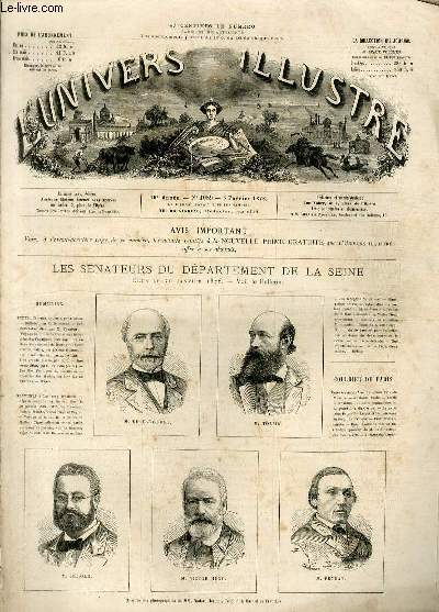 L'UNIVERS ILLUSTRE - DIX-NEUVIEME ANNEE N 1089 - Les snateurs du dpartement de la Seine, lus le 30 janvier 1876.