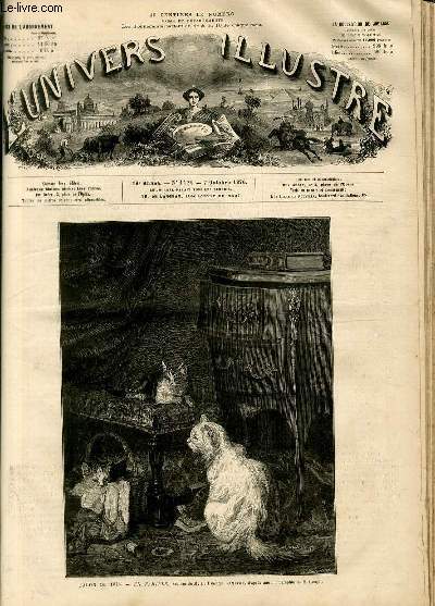 L'UNIVERS ILLUSTRE - DIX-NEUVIEME ANNEE N 1124 - Salon de 1876 - En famille, tableau de M.L.Eugne Lambert, d'aprs une photographie de M.Goupil.