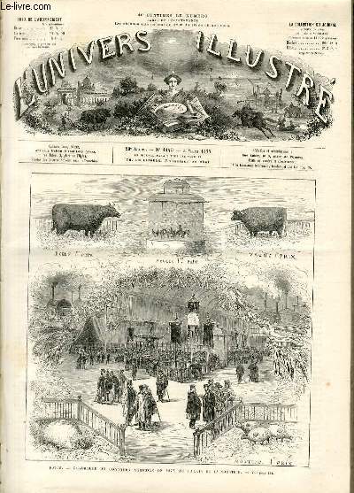 L'UNIVERS ILLUSTRE - VINGTIEME ANNEE N 1145 Ouverture du concours agrocile de 1877, au palais de l'industrie