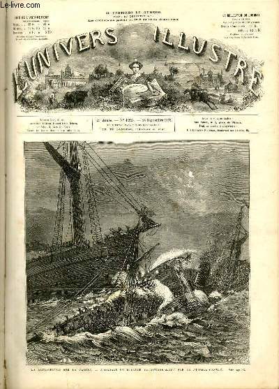 L'UNIVERS ILLUSTRE - VINGT ET UNIEME ANNEE N 1225 - La catastrophe sur la Tamise, abordage du steamer Princesse-Alice par le Bywell-Castle.