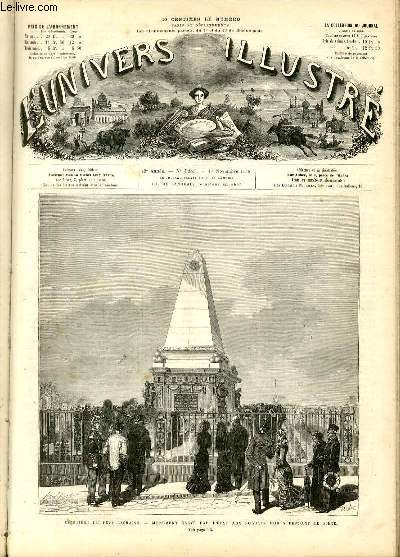 L'UNIVERS ILLUSTRE- VINGT-DEUXIEME ANNEE N 1284 - Cimetire du Pre-Lachaise - Monument lev par l'tat aux soldats morts pendant le sige.