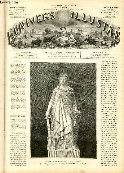 L'UNIVERS ILLUSTRE- VINGT-DEUXIEME ANNEE N 1288 - Statue de la rpublique, oeuvre de M. Soitoux.