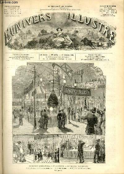 L'UNIVERS ILLUSTRE - VINGT QUATRIEME ANNEE N 1384 Exposition internationale d'lectricit