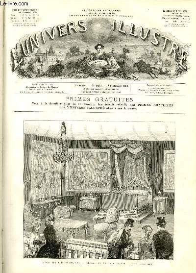 L'UNIVERS ILLUSTRE - VINGT-CINQUIEME ANNEE N 1433 - Muse des arts dcoratif - Chambre de Marie-Antoinette.