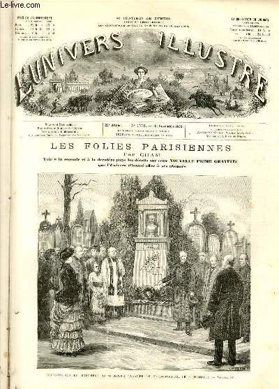 L'UNIVERS ILLUSTRE - VINGT-CINQUIEME ANNEE N 1442 Inauguration du monument de Thodore Barrire au pre-Lachaize, le 30 octobre 1882