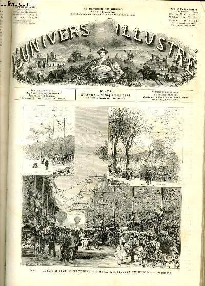 L'UNIVERS ILLUSTRE - VINGT-SEPTIEME ANNEE N 1539 Paris