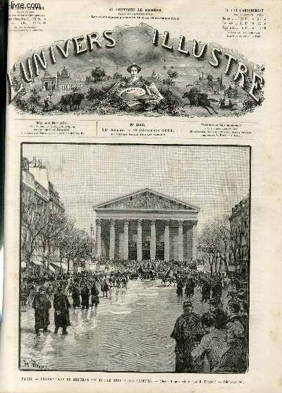 L'UNIVERS ILLUSTRE - VINGT-NEUVIEME ANNEE N 1656 Paris