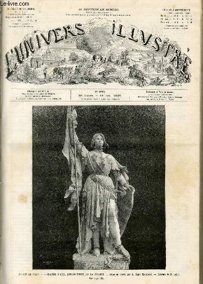 L'UNIVERS ILLUSTRE - TRENTIEME ANNEE N 1682 - Salon de 1887, ' Jeanne d'Arc, liberatrice de la France