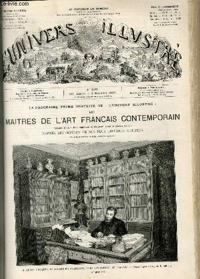 L'UNIVERS ILLUSTRE - TRENTIEME ANNEE N 1702 M. Ludovic Halvy, de l'acadmie franaise, dans son cabinet de travail