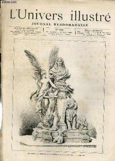 L'UNIVERS ILLUSTRE - TRENTIEME ET UNIEME ANNEE N 1726 Monument la mmoire de La fontaine