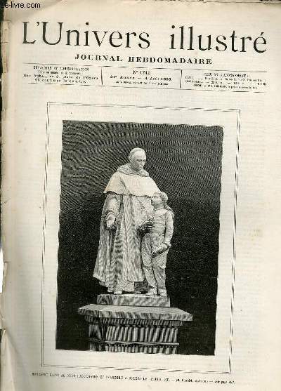 L'UNIVERS ILLUSTRE - TRENTIEME ET UNIEME ANNEE N 1741 Monument lev au Pre Lacordaire et inaugur  Soreze le 22 juillet