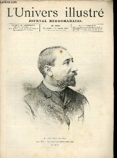 L'UNIVERS ILLUSTRE - TRENTE QUATRIEME ANNEE N 1869 M. Anatole France