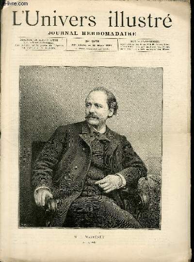 L'UNIVERS ILLUSTRE - TRENTE QUATRIEME ANNEE N 1878 M. J. Massenet