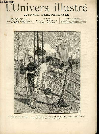 L'UNIVERS ILLUSTRE - TRENTE QUATRIEME ANNEE N 1896 - la grve des chemins de fer, les soldats du gnie faisant la manoeuvre de l'aiguille sur la ligne de l'Ouest (dessin d'aprs nature, par M.Paul Destez)