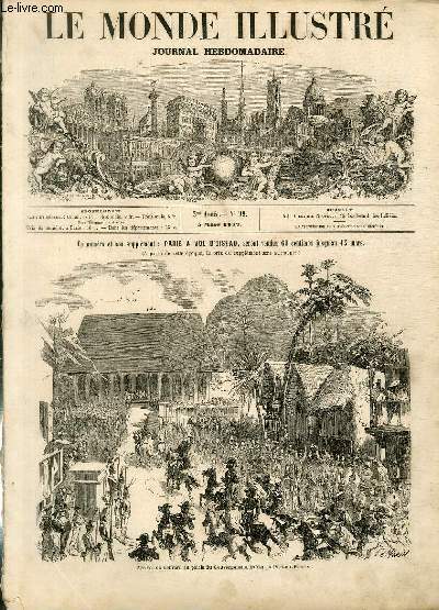 LE MONDE ILLUSTRE N99 - Arrive de Geffrard au palais du gouvernement hatien,  Port-au-Prince.