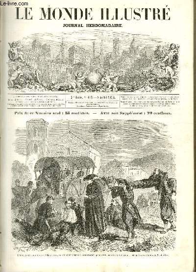 LE MONDE ILLUSTRE N117 L'abb Laine, aumnier de l'empereur, consolant les blesss  l'ambulance, pendant la bataille de Solferino