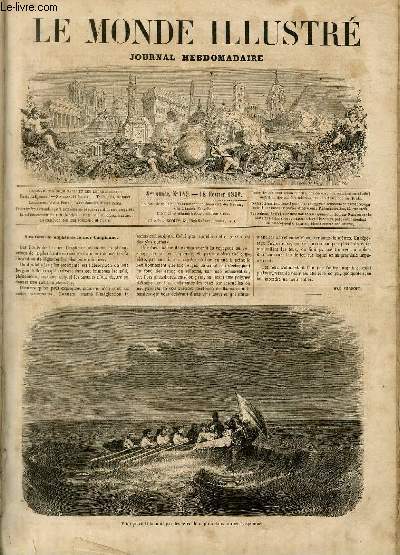 LE MONDE ILLUSTRE N149 Effet produit la nuit par les feux de naphte dans la mer Caspienne