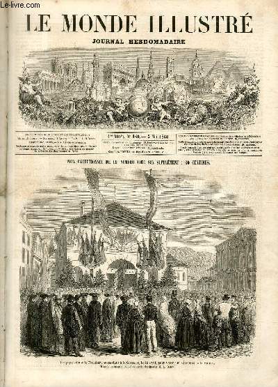 LE MONDE ILLUSTRE N160 Les populations de Chambry se rendant  la Grenette, le 22 avril, pour voter sur l'annexion  la France