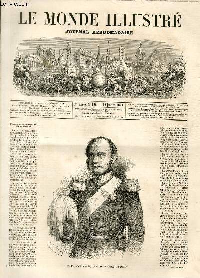 LE MONDE ILLUSTRE N196 Frdric-Guillaume IV, roi de Prusse