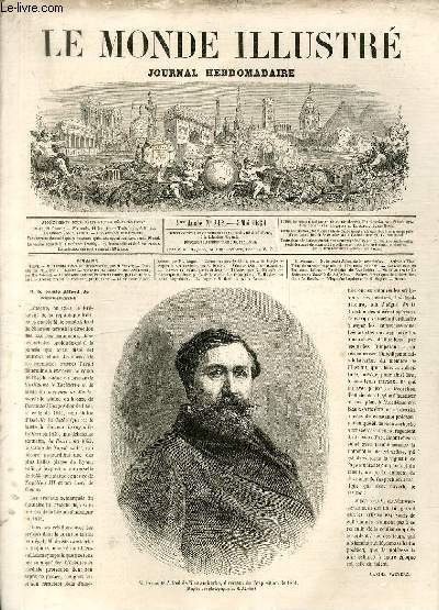 LE MONDE ILLUSTRE N212 M. le comte Alfred de Nieuwerkerke, directeur de l'exposition de 1861