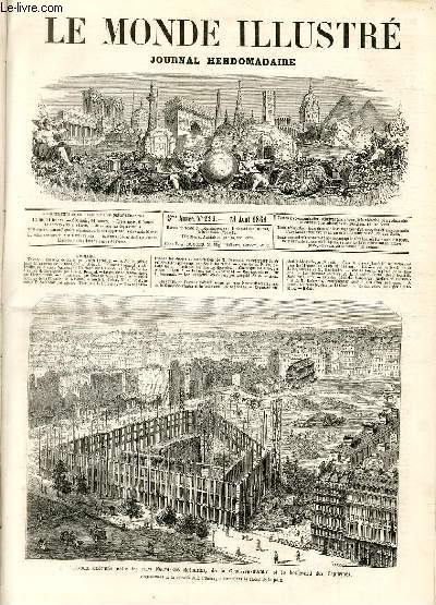LE MONDE ILLUSTRE N229 Travaux excuts entre les rues Neuve-des-Mathurins, de la Chausse-d'Antin et le boulevard des Capucines