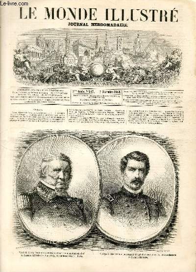 LE MONDE ILLUSTRE N243 Winfield Scotte, lieutenant-gnral et ancien commandant en chef de l'arme fdrale des Etats-Unis