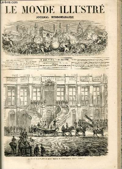 LE MONDE ILLUSTRE N271 Arrive de Leurs Majests au palais imprial de Fontainebleau