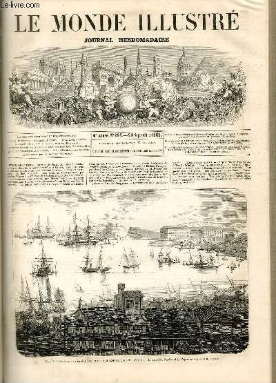 LE MONDE ILLUSTRE N284 Vue de Varignano, prise des hauteurs de la Spezzia (lieu de dtention du gnral Garibaldi)