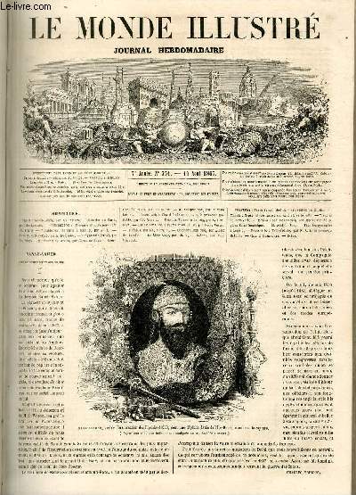 LE MONDE ILLUSTRE N331 Nanah-Saheb, chef de l'insurrection des Cipahis (1857), dont une dpche dat de l'Ile-Bourbon annonce la capture