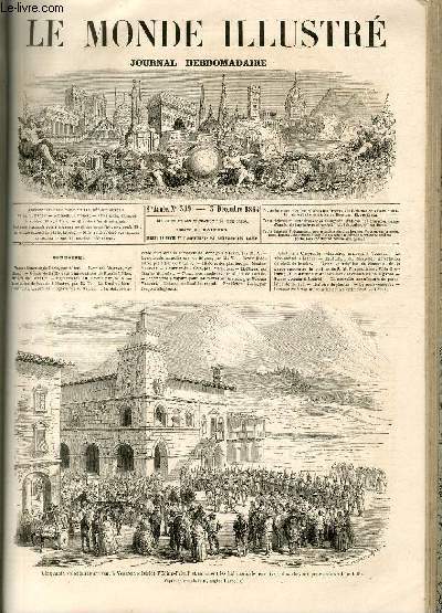LE MONDE ILLUSTRE N399 Cinquante volontaires arrivent  Venzone (district d'Udine-Frioul) et somment les habitants de leur livrer des chevaux pour assurer leur fuite