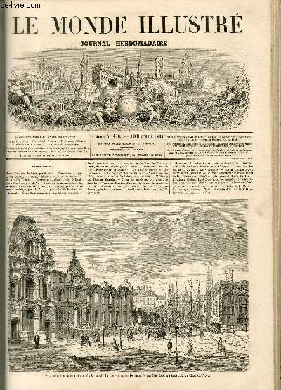 LE MONDE ILLUSTRE N400 Etat actuel de la dmolition de la partie du Louvre comprise entre le pavillon Lesdigures et le pavillon de Flore
