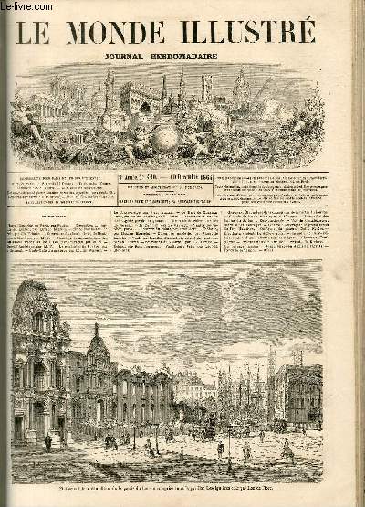 LE MONDE ILLUSTRE N400 Etat actuel de la dmolition de la partie du Louvre comprise entre le pavillon Lesdigures et le pavillon de Flore