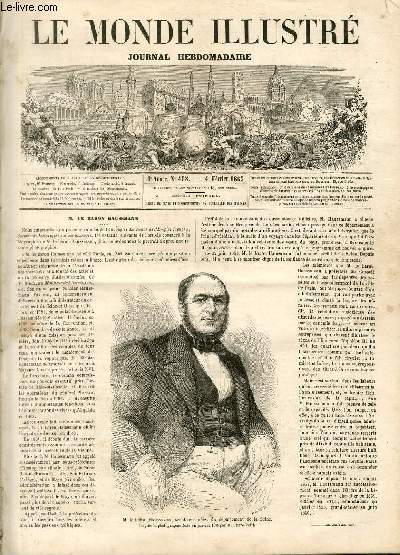 LE MONDE ILLUSTRE N408 M. le baron Haussmann, snateur, prfet du dpartement de la Seine