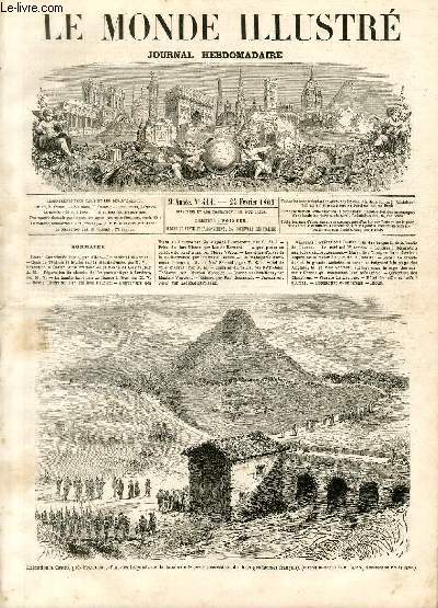 LE MONDE ILLUSTRE N411 - Excution  Castro, prs Frosinone, d'un des brigands de la bande de Guerra (assassinat de deux gendarmes franais) (d'aprs le croquis de M.Lahure, lieutenant au 19e de ligne)