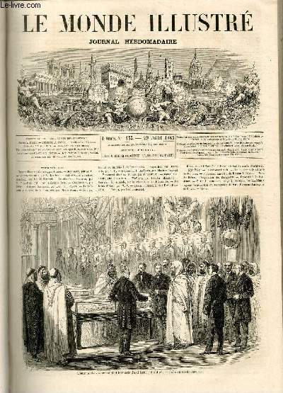LE MONDE ILLUSTRE N433 L'mir Abd-el-Kader visitant le muse d'artillerie