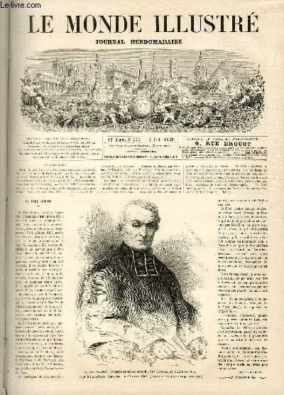 LE MONDE ILLUSTRE N573 Le pre Gratry (Auguste-Alphonse-Joseph), de l'Oratoire, n  Lille en 1805