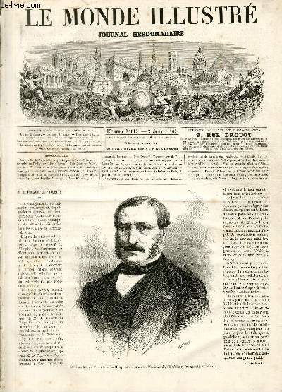 LE MONDE ILLUSTRE N612 - S.Exc. M. de Forcade La Roquette, nomm Ministre de l'Intrieur (photographie de Pierson).