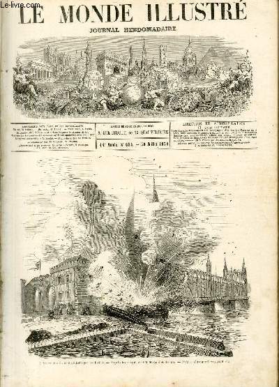 LE MONDE ILLUSTRE N694 Destruction du pont de Kehl par les Badois