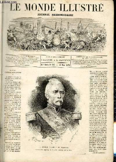 LE MONDE ILLUSTRE N°727 - Le général d'Aurelle de Paladines, commandant supérieur de la garde nationale de la Seine.