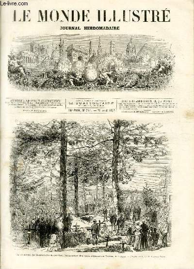 LE MONDE ILLUSTRE N784 - Le cimetire de Villers-Cotterets pendant l'inhumation des restes d'Alexandre Dumas, le 16 avril.