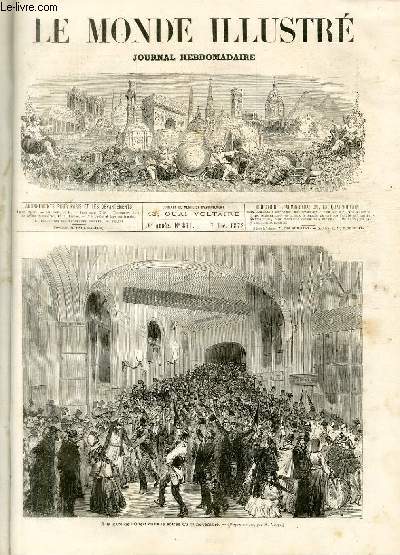 LE MONDE ILLUSTRE N817 - A la gare de l'Ouest dans la soire du 29 novembre (d'aprs nature, par M.Vierge).