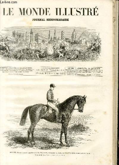 LE MONDE ILLUSTRE N844 Boiard, cheval franais appartenant  M. Delamarre, vainqueur du derby de Chantilly et du grand prix de Paris