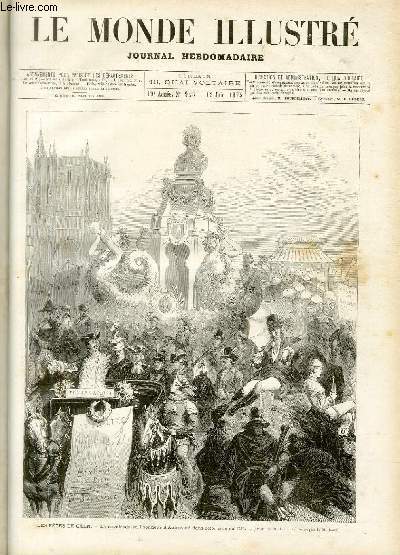 LE MONDE ILLUSTRE N948 - Les ftes de Caen - La cavalcade en l'honneur d'Auber, n dans cette ville en 1782.