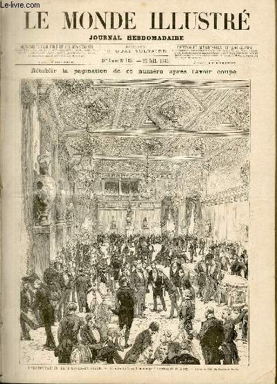 LE MONDE ILLUSTRE N°1321 L'Inauguration de l'Hotel de ville - COLLECTIF - 1882 - Afbeelding 1 van 1