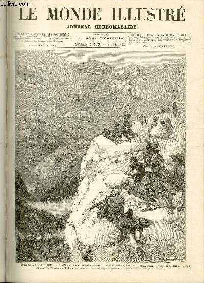 LE MONDE ILLUSTRE N1328 - Guerre du Pacifique - Expdition chilienne dans la Cordillre - Un dtachement d'infanterie chilienne surpris par une 