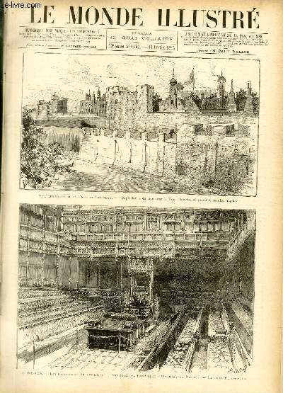 LE MONDE ILLUSTRE N1453 Vue gnrale de la Tour de Londres - L'explosion ou a eu lieu dans la Tour Blanche, o plane le pavillon anglais