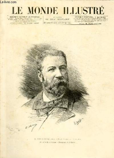 LE MONDE ILLUSTRE N1560 - M. Raoul Duval, mort  Monte-Carlo, le 10 fvrier ( dessin de M.G. Vuillier, photographie de M.Pirou).