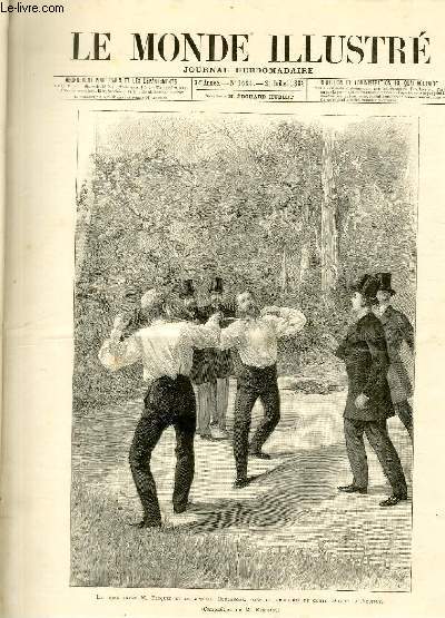 LE MONDE ILLUSTRE N1634 Le duel entre M. Floquet et le gnral Boulanger, dans la proprit du comte Dillon,  Neuilly.