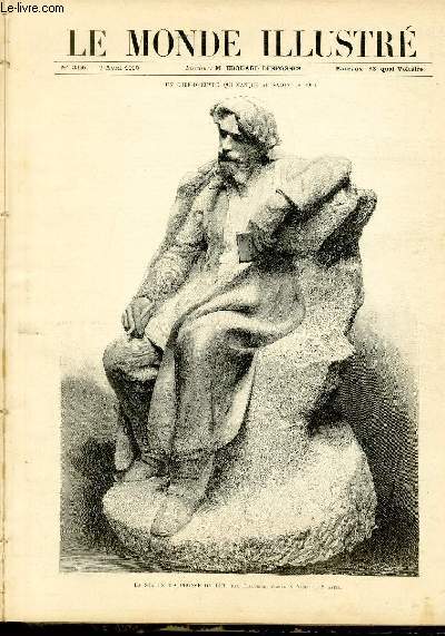 LE MONDE ILLUSTRE N°2245 La statue d'Aphonse Daudet, par Falguière