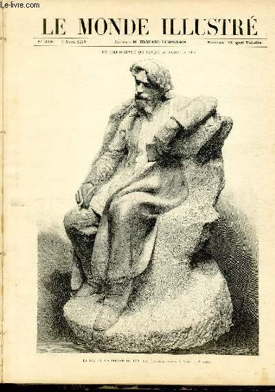 LE MONDE ILLUSTRE N2245 La statue d'Aphonse Daudet, par Falguire